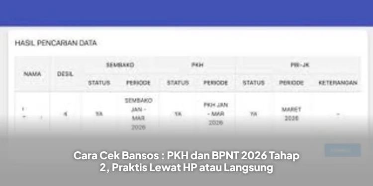 Cara Cek Bansos : PKH dan BPNT 2026 Tahap 2, Praktis Lewat HP atau Langsung