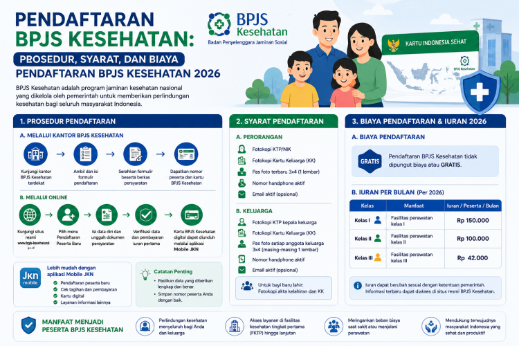 Pendaftaran BPJS Kesehatan: Prosedur, Syarat, dan Biaya Pendaftaran BPJS Kesehatan 2026