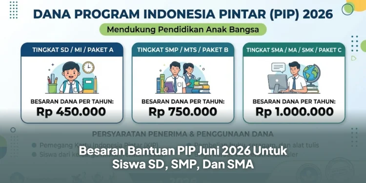 Besaran Bantuan PIP Juni 2026 Untuk Siswa SD, SMP, Dan SMA